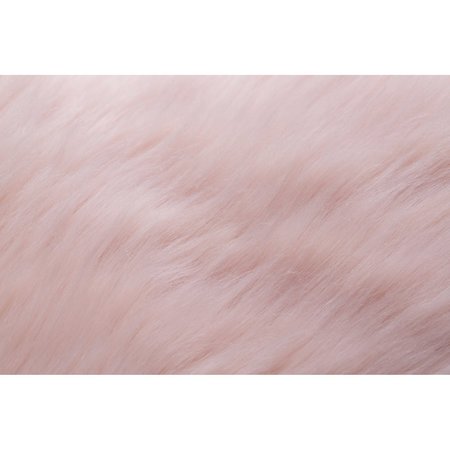 Deerlux Genuine Australian Lamb Fur Sheepskin Square Pillow Cover 16 in., Pink QI003482P